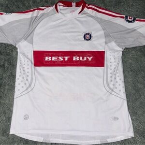 Men's White and Red Shirt